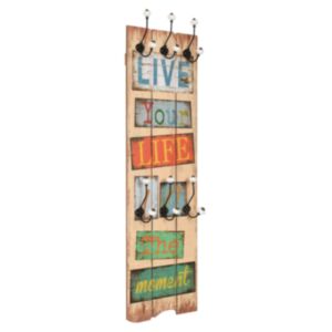 Pood24 riidenagi kuue konksuga, 120 x 40 cm, "LIVE LIFE"