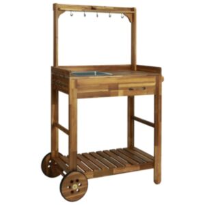 POOD24 кухонная тележка из дерева акации 92 x 43,5 x 141,5 см