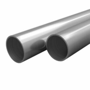 Pood24 2 tk roostevabast terasest torud, ümar, V2A 2 m Ø48 x 1,8 mm
