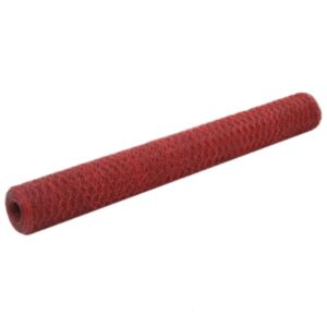 POOD24 проволочная сетка садовая, сталь с ПВХ покрытием, 25 x 1,2 м, красная