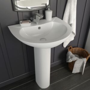 Pood24 iseseisev valamu jalaga, keraamiline, valge 520 x 440 x 190 mm