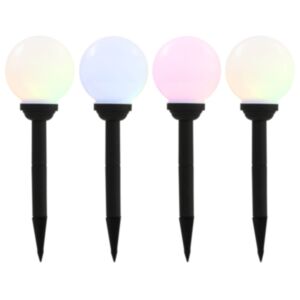 POOD24 уличные солнечные лампы, 4 шт., LED, сферические, 15 см, RGB