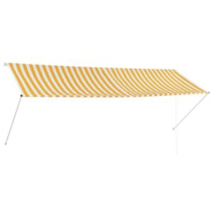 Pood24 kokkupandav varikatus, 350 x 150 cm, kollane ja valge