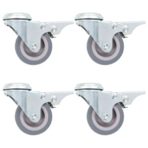Pood24 poldiavaga pöörlevad rattad topeltpiduritega 4 tk 50 mm