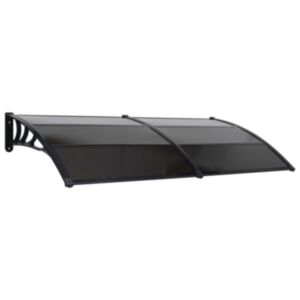 Pood24 ukse varikatus, must, 200 x 100 cm, plast