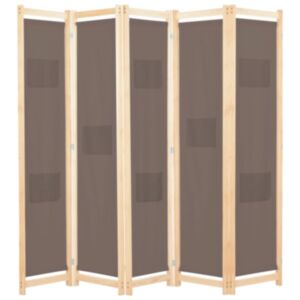Pood24 5 paneeliga sirm, pruun, 200 x 170 x 4 cm, kangas