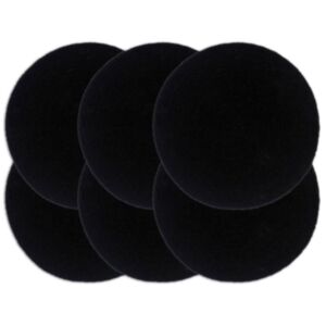 Pood24 lauamatid 6 tk, must, 38 cm, ümmargune, puuvill 