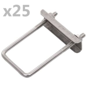 Pood24 U-ühendus 60 x 40 mm aiapostile, 25 komplekti