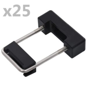 Pood24 U-ühendus plastist, 60 x 40 mm aiapostile, 25 komplekti