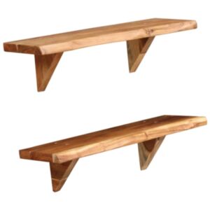 POOD24 настенные полки 2 шт. 60 x 20 x 16 см из прочной древесины акации
