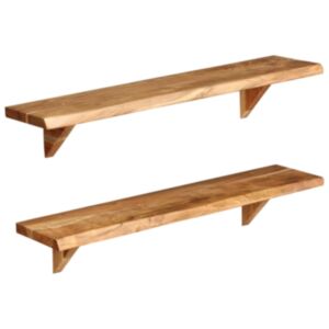 POOD24 настенные полки 2 шт. 90 x 20 x 16 см из массива акации
