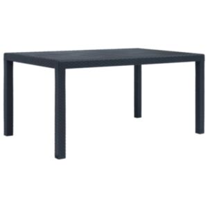 Pood24 aialaud 150 x 90 x 72 cm rotangi välimusega plast, antratsiit