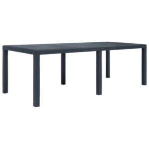 Pood24 aialaud 220 x 90 x 72 cm rotangi välimusega plast, antratsiit