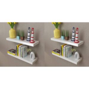 Pood24 seinariiulid, 4 tk, valge, 60 cm