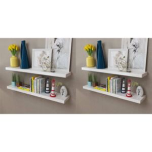 Pood24 seinariiulid, 4 tk, valge, 100 cm