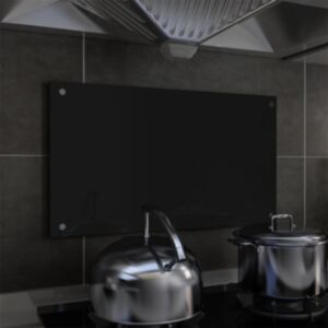 POOD24 кухонный брызговик, черный, 70 x 40 см, закаленное стекло