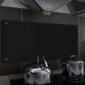POOD24 кухонный брызговик, черный, 90 x 40 см, закаленное стекло