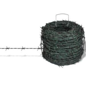 Колючая проволока против запутывания зеленый рулон 100 м