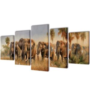 Seinamaalikomplekt lõuendil elevantidega, 200 x 100 cm