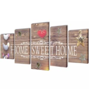 Kirjaga „Home sweet home“ lõuend seinale 100 x 50 cm