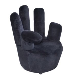Pood24 käekujuline tool, must, samet