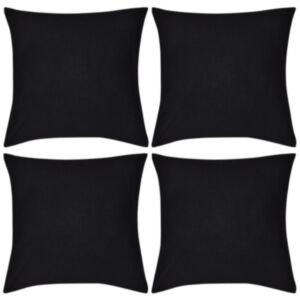 Diivanipadjakatted 4 tk 50 x 50 cm puuvill, must