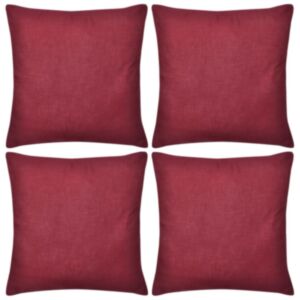 Diivanipadjakatted 4 tk 80 x 80 cm burgundiapunane