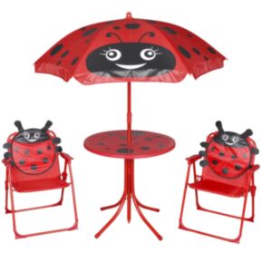 Pood24 3-osaline laste aiamööblikomplekt päevavarjuga, punane