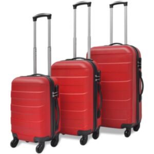 Pood24i kolmeosaline kõvakattega kohvrite komplekt punane