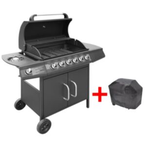 Pood24 gaasgrill 6 + 1 küpsetustsooniga, must