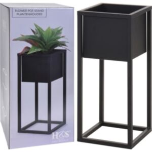 Home&Styling lillepott alusel, must, 50 cm, metall