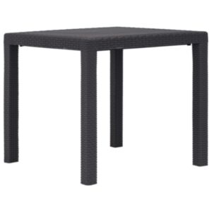 POOD24 садовый стол 79 x 79 x 72 см пластик под ротанг, коричневый