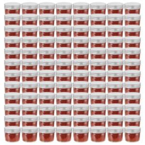 Pood24 hõbedaste kaantega klaasist moosipurgid 96 tk, 110 ml