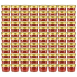 POOD24 стеклянные банки с золотыми крышками 96 шт., 110 мл