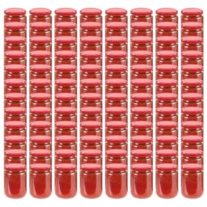 POOD24 стеклянные баночки для варенья с красными крышками 96 шт., 230 мл