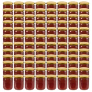 POOD24 стеклянные баночки для варенья с золотыми крышками 96 шт., 230 мл