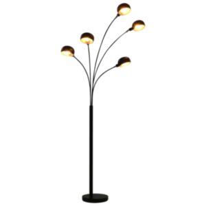 Pood24 põrandalamp, 200 cm, 5 x E14, must ja kuldne