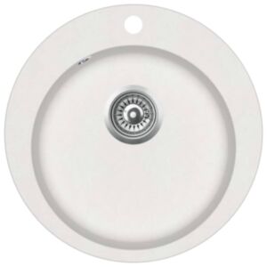 POOD24 односторонняя кухонная мойка, гранит, круглая, белая