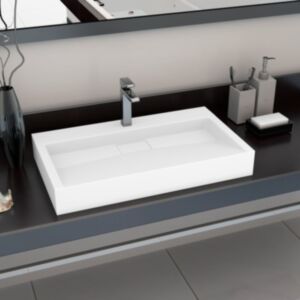 Pood24 valamu 80 x 46 x 11 cm mineraalvalatis/marmorvalatis, valge