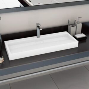 Pood24 valamu 120 x 46 x 11 cm mineraalvalatis/marmorvalatis, valge