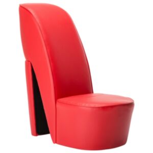 Pood24 kõrge kontsa kujuga tool, punane, kunstnahk