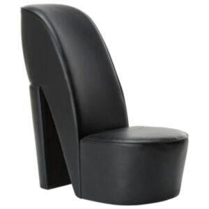 Pood24 kõrge kontsa kujuga tool, must, kunstnahk