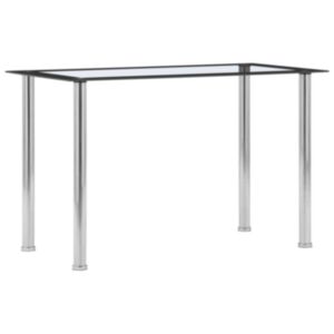 Pood24 söögilaud, must ja läbipaistev, 120x60x75 cm, karastatud klaas