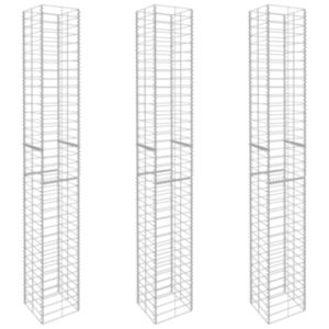 POOD24 корзины габионы 3 шт, оцинкованная сталь 25 x 25 x 197 см