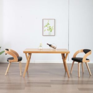 Pood24 söögitoolid 2 tk, must painutatud puit ja kunstnahk