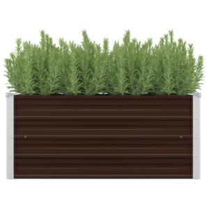 Pood24 aia taimekast pruun 100 x 40 x 45 cm tsingitud teras