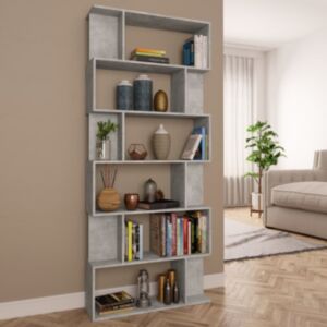 Pood24 книжный шкаф / перегородка бетонный серый 80x24x192 см ДСП