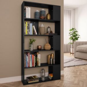 POOD24 книжный шкаф / перегородка черный 80 x 24 x 159 см ДСП