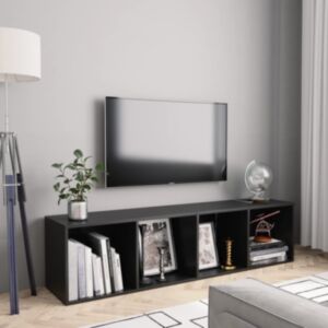 POOD24 книжный шкаф / подставка под телевизор, черный 143 x 30 x 36 см
