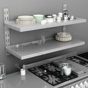 Pood24 2-korruseline seinariiul, roostevaba teras 120 x 30 cm